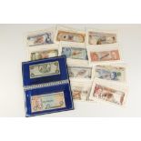 BANKNOTES, A COLLECTION OF WORLD SPECIMENS, including Mauritius, Ghana, Malta, and other countries.