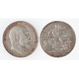 EDWARD VII, 1901-10. CROWN, 1902. Bare head, St George and Dragon on reverse. GF. (one coin)