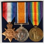 A GREAT WAR TRIO OF MEDALS, 1914-15 Star, War and Victory (9143 PTE. O. GOODWIN. DORSET. R.).