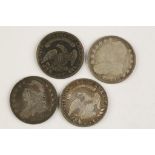 UNITED STATES OF AMERICA, MIXED COINS. 'Capped' bust, Half Dollars, 1820, 1823, 1831, 1833. VG-