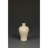 A CHINESE MINIATURE GE WARE MEIPING, the translucent glaze with strong and subtle crackles, Qing