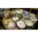 A Copeland Spode and other blue and white china, Royal Doulton series ware plates, dinnerware,