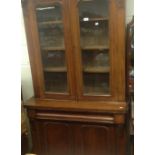 A Victorian walnut library bookcase