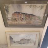 Two architectural drawings of blocks of flats in Dorchester, by Fred Marshallsay