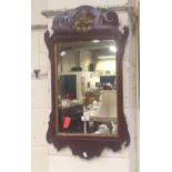 A George III design mahogany framed wall mirror with gilt decoration