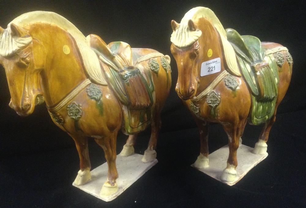 Two Chinese 'Tang' style horses