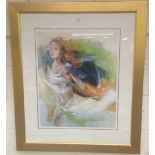 Christine Comyn: A signed picture entitled 'Like Lightening' in a gilt glazed frame