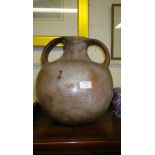 A traditional glazed terracotta Cypriot ewer