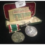 A Woman's Voluntary Service medal and a First World War medal