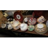 A collection of cabinet cups and saucers, with similar ceramics