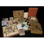 A collection of vintage card games, toys and similar items