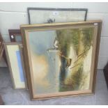 A selection of various oil paintings, watercolours and prints