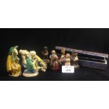 A small collection of Chinese ceramic figures of men and other assorted items