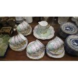 A quantity of Royal Stafford green and floral decorated teaware