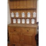 A Victorian stripped pine dresser