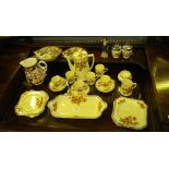 A Crown Ducal coffee set, a Royal Crown Derby Imari porcelain jug and other china