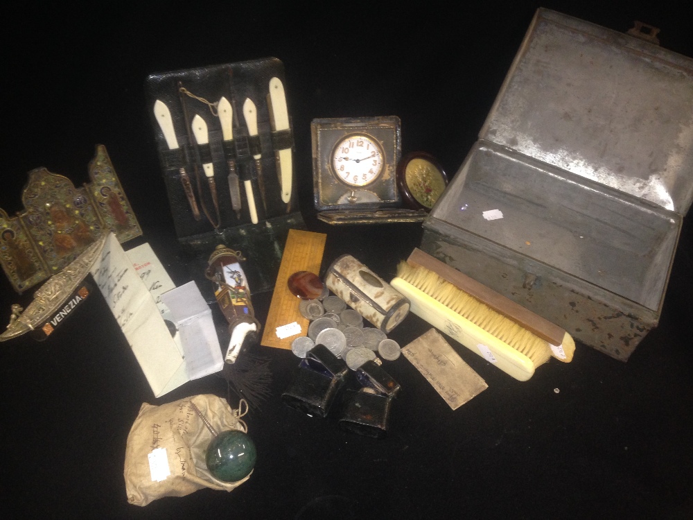 A quantity of assorted items including a manicure set and other items