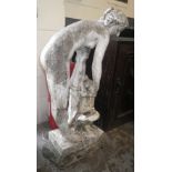 A reconstituted stone garden study of a naked woman, 32" high