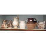 A collection of 19th century ceramic jugs