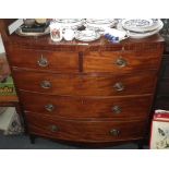 A George III mahogany bowfronted chest of drawers, c. 40" high x 40" wide