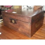 A 19th century Rosewood dressing box with semi-fitted interior