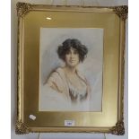 ADC Szvatek (?): An early 20th century watercolour of a woman in a gilt frame