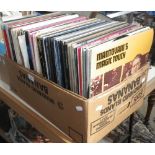 A large collection of LP records, including Rod Stewart, Cliff Richard and other artists