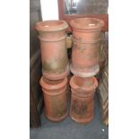 A collection of Terracotta chimney pots