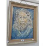 George Louis Pasteur: St Peter, impasto oil on canvas, dated 1969 with label '...From a Psychic