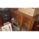 A George III design sideboard, together with an Edwardian narrow chest of drawers