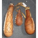 Ethnographica: Three decorated gourd type vessels