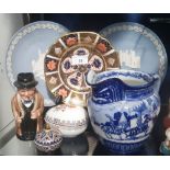 A Royal Crown Derby dish, two Wedgwood jasperware Christmas plates, a Royal Doulton Winston