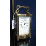 A brass cased carriage clock