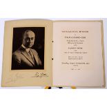 TY COBB AUTOGRAPHED TESTIMONIAL DINNER MENU AND  EVENT PROGRAM, 1925, H 8 1/2", W 6": Ty Cobb