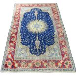 KASHAN PERSIAN RUG, 10' 0" X 6' 6": Signed.