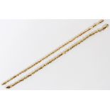 14KT YELLOW GOLD CHAIN LINK BRACELETS, TWO, L  8": Totaling approximately 12 grams.