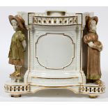 ROYAL WORCESTER PORCELAIN FIGURAL CENTERPIECE,  LATE 19TH C., H 8 1/2", W 9 1/2": A footed