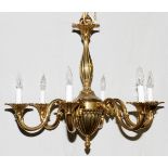 MODERN METAL 6 ARM METAL CHANDELIER H 23" DIA  21": Heavy gauge.