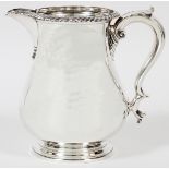 GORHAM STERLING PITCHER, 20TH C., H 7 1/2":  Footed form pitcher, with a gadrooned edge, and