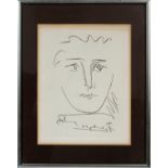 PABLO PICASSO, ETCHING, H 10", W 7", "POUR  ROBY": Published by the Collector's Guild;  framed.