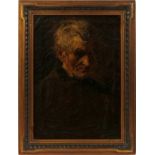 MYRON BARLOW [AMERICAN 1873-1937], OIL ON  CANVAS, H 21", L 15", PORTRAIT OF A MAN: Signed  lower