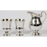 TIFFANY & CO. & WATROUS MFG., STERLING CREAMER &  CUPS, C. 1940-50, THREE PIECES: Including one