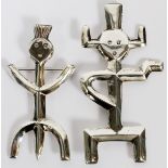 PAIR NAVAJO SILVER BROOCHES TWO: Navajo  stylized figures.