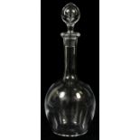 BACCARAT CRYSTAL DECANTER, H 12": Signed.