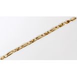 14KT YELLOW GOLD LINK BRACELET, L 7": Weighs  approximated 10 grams.