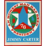 ROBERT INDIANA [AMERICAN B. 1928], COLOR  SILKSCREEN, 1980, H 21", W 18" IMAGE, "JIMMY  CARTER": "