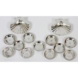 AMERICAN STERLING COASTERS & DISHES, 20TH C.,  THIRTEEN PIECES: Including a pair of Graff,
