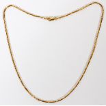 ITALIAN 14KT YELLOW GOLD HERRINGBONE NECKLACE, L  15": Made in Italy, with a herringbone pattern.