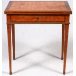 ENGLISH REGENCY WALNUT GAMES TABLE, C. 1810, H  30", W 28", D 18": Fitted with a single drawer,