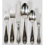 R. WILLIAMS SILVER CO. STERLING FLATWARE SET,  EARLY 20TH C., 38 PIECES: Including 6 table  spoons,